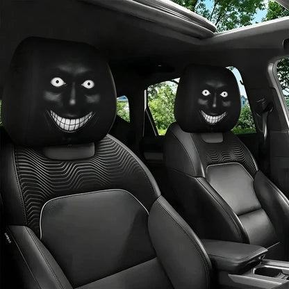 2Pcs Spooky Night Cartoon Universal Car Headrest Covers