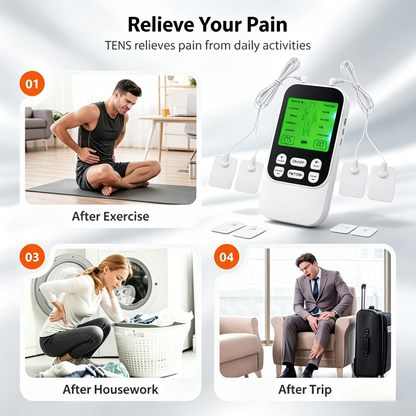 Muscle Stimulator Massager – 10 Modes 30 Levels, Drug-Free Pain Relief for Neck, Back & Joints, Rechargeable with 10 Pads