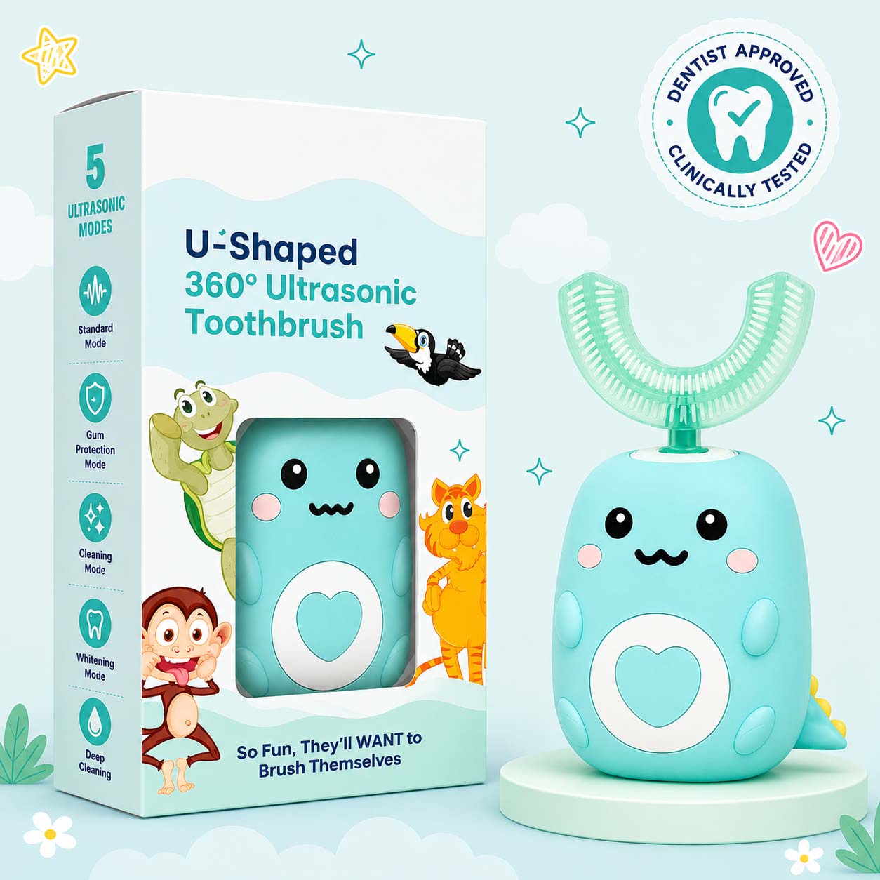 U-Shaped 360º Ultrasonic Toothbrush