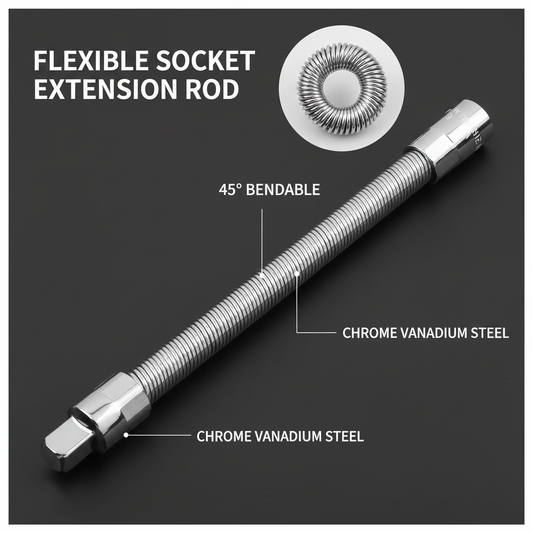 Flexible Socket Extension Rod – Heavy-Duty Bendable Drive Shaft Tool