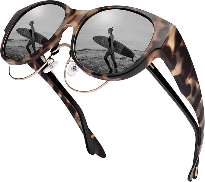 Over Prescription Sunglasses, Oversized Square Full-Rim Plastic Frames