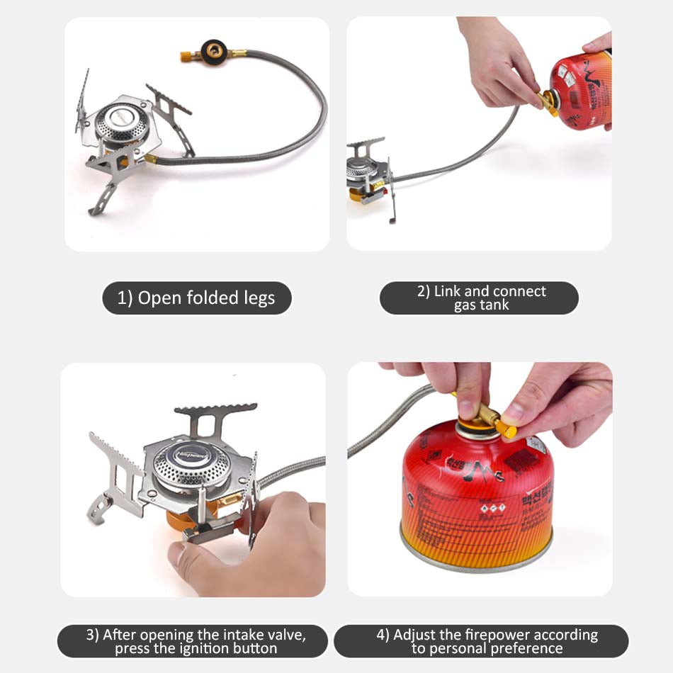 3700W Portable Camping Gas Stove with Piezo Ignition