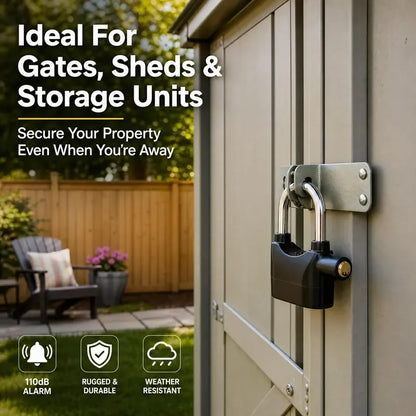 ⭐Anti-theft alarm padlock (including hasp), aluminum alloy material