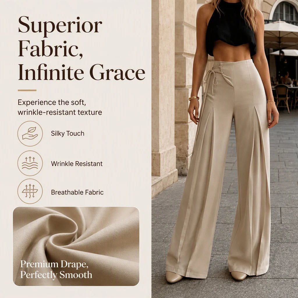 Women's Casual High-Waisted Wide-Leg Pants
