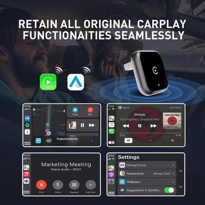 2026 latest model 2 in 1 Wireless CarPlay Adapter, for Both Apple and Android