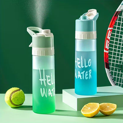 Sports Misting Water Bottle, 2-In-1 Spray with One-Press Cooling Mist