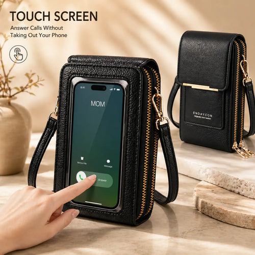 Women's Minimalist Touchscreen Crossbody Phone Wallet Bag - Multi-Color, Water-Resistant
