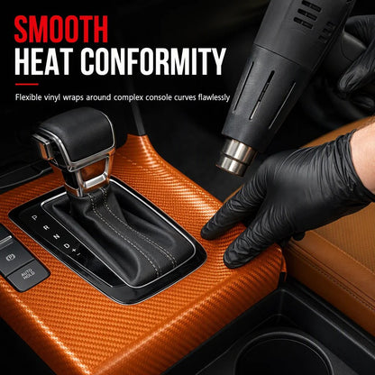 Upgrade Car Interior Instantly! Self-Adhesive Carbon Trim Film
