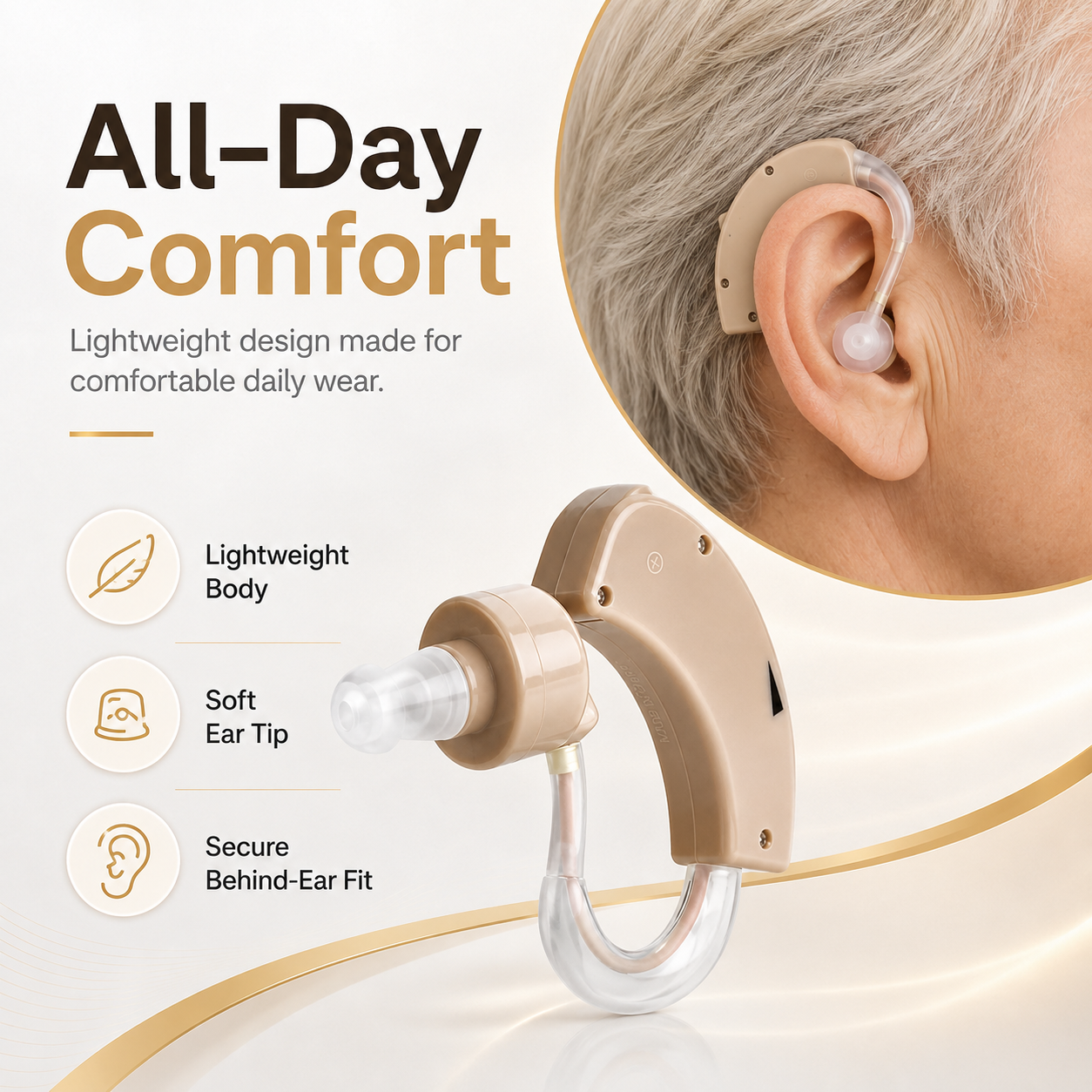 Earsight enhancement devices suitable for middle-aged and elderly people