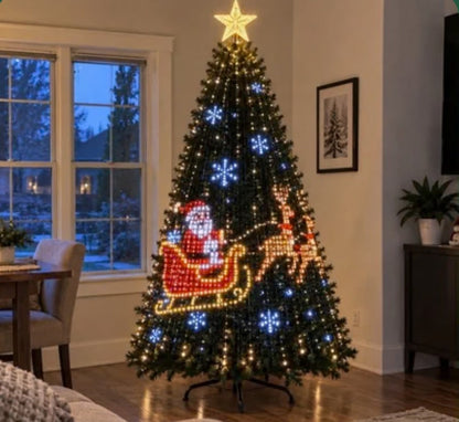 🎄✨Smart RGB Christmas Tree Waterfall Lights | DIY Patterns, Music Sync & App Control