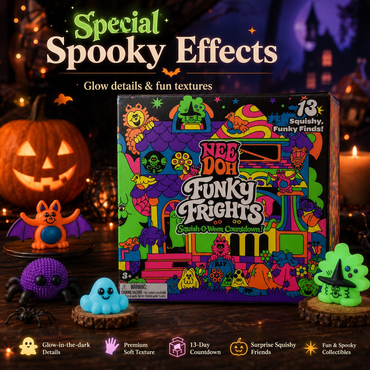 NeeDoh Funky FrightsTM Squish-O-Ween Countdown