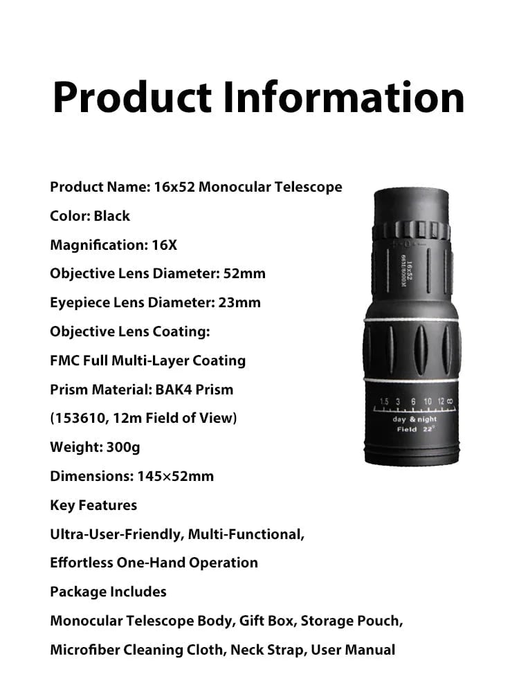 🔥Used by American Mountain Guides! 100x HD Monocular, IPX5 Waterproof & Fog-Proof🧭🔭