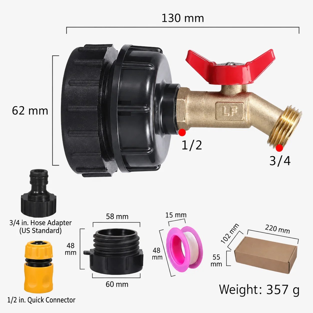 275-330 Gallon IBC Tote Tank Adapter
