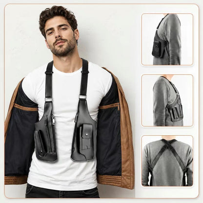 Double Strap Anti-Theft PU Leather Chest Bag