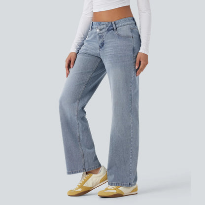 Halara Flex Low-Rise Straight-Leg Casual Jeans, 94% Cotton