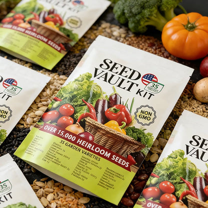 🔥LAST DAY 60% OFF🥦Ultimate Survival Seed Vault (15,000+ Seeds) | 35 Variety Pack🌿|