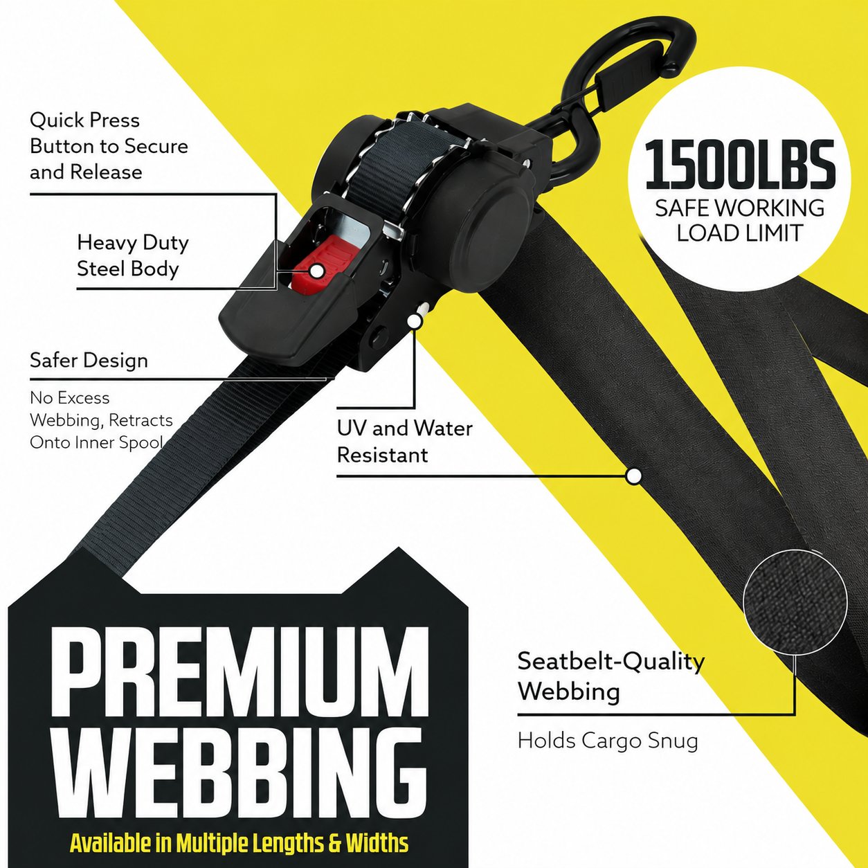 Retractable Ratchet Straps (BUY 2 FREE SHIPPING)