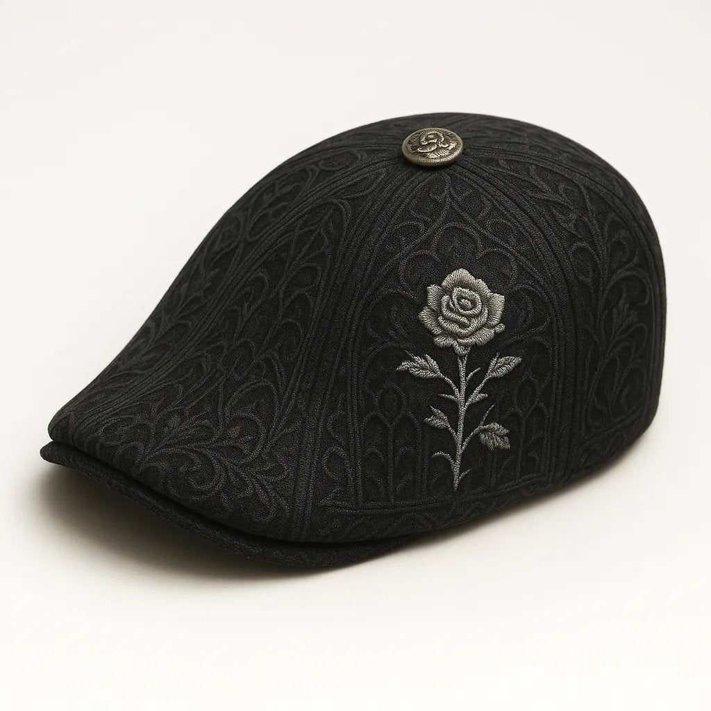 🔥Last Day 50% OFF 💀Handcrafted Skull & Thorn Flat Cap