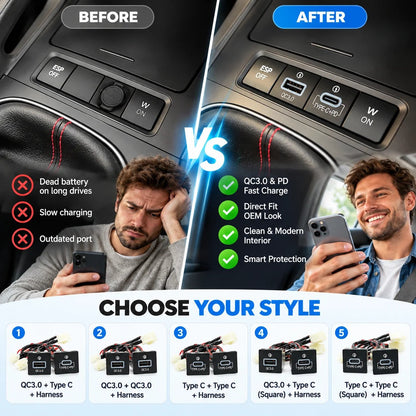 Direct Fit Car Charging Module - Plug & Play with Wiring Harness 🔌