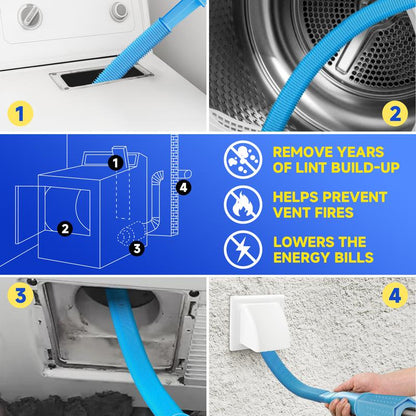 Dryer Vent Cleaner Kit 2 Pieces Compatible with All Vacuum Cleaners