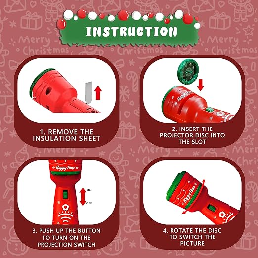 🎃👻Kids Halloween Christmas Projection Flashlight Toy – Create Magical Bedtime Stories With 24 Festive Light Slides