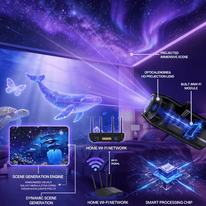 🌟NEXT-GEN SMART PROJECTION HD Smart Dynamic 5D Holographic Night Light Projector
