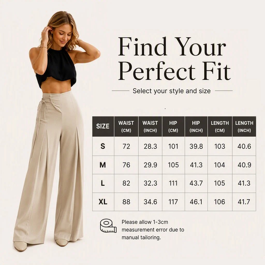 Women's Casual High-Waisted Wide-Leg Pants
