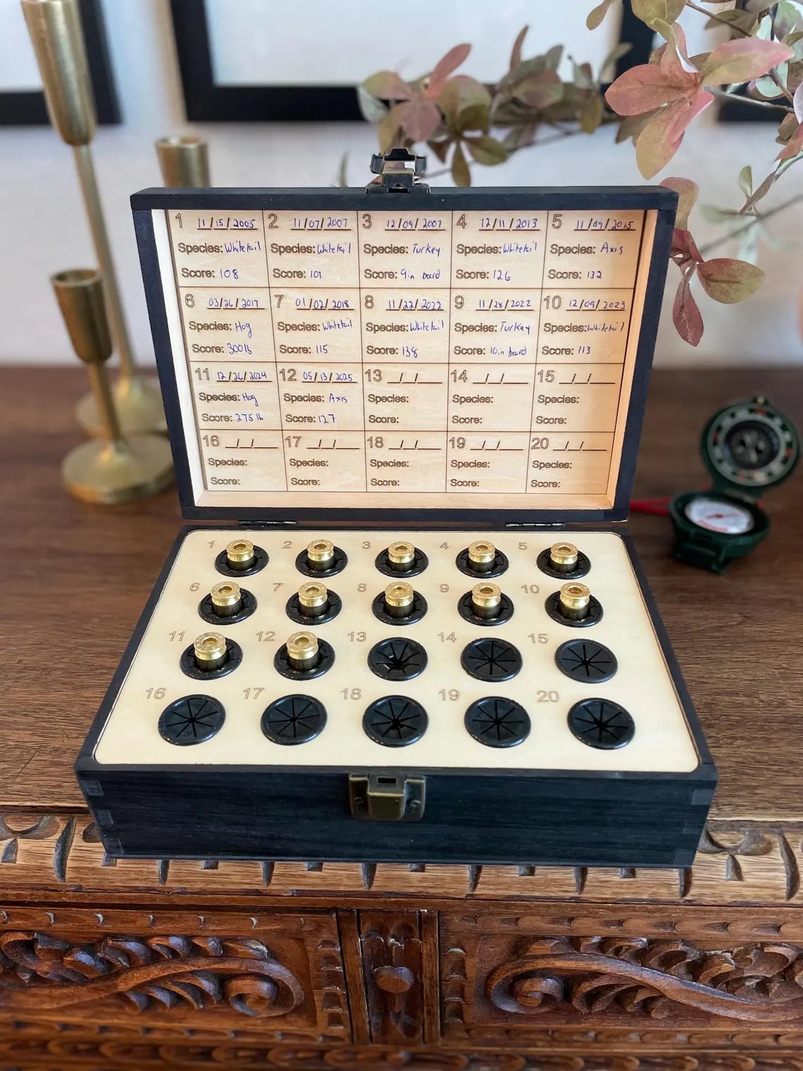100% Handcrafted Solid Wood Hunting Memory Box