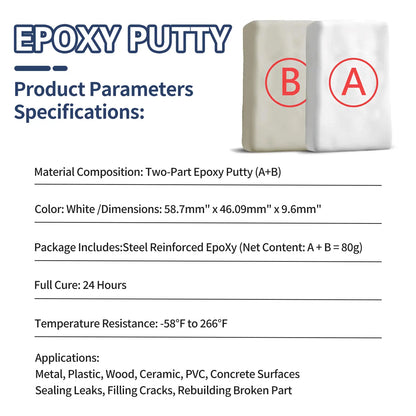 🔥HOT SALE🔥🔥Steel Reinforced Epoxy Putty – High Strength Waterproof Repair Clay for Metal, Wood, Plastic & Cracks
