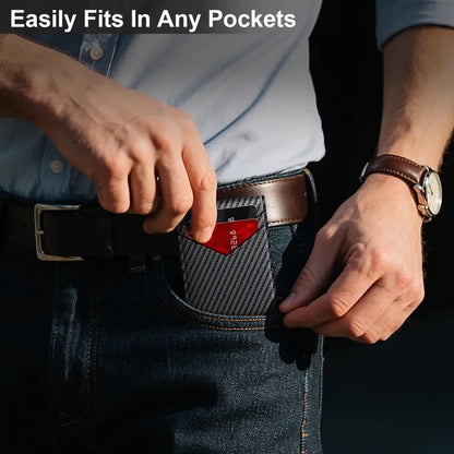 💼Minimalist Men's Slim Wallet: 9 - 13 Cards, ID Window. RFID - Blocking, Aluminum Bifold Pop - Up