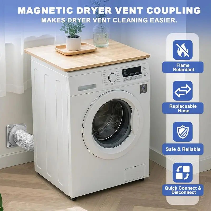 Self-aligning magnetic dryer vent connector