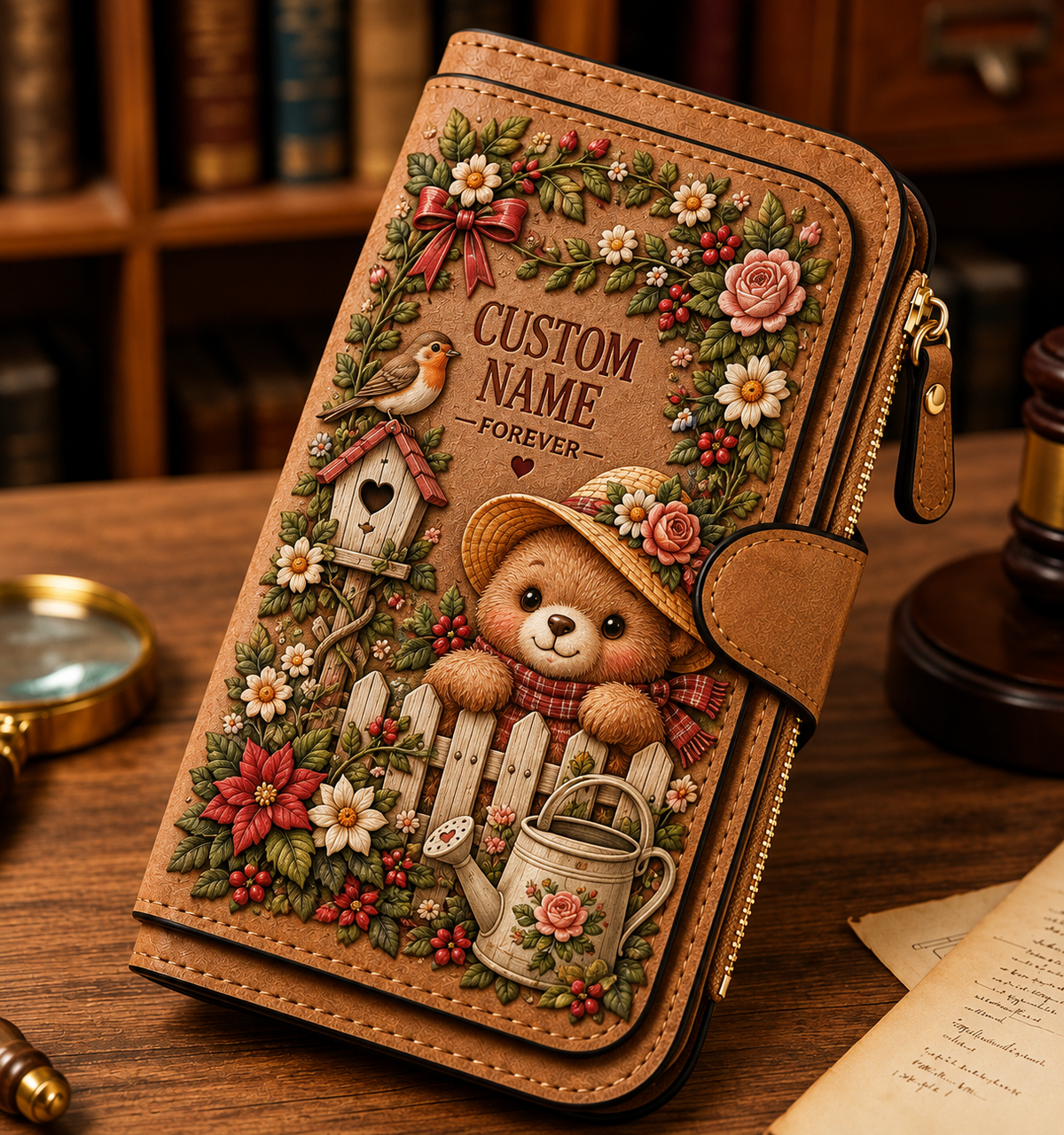 🌸 Personalized Garden Embossed Wallet - Perfect Gift For Her 🌿