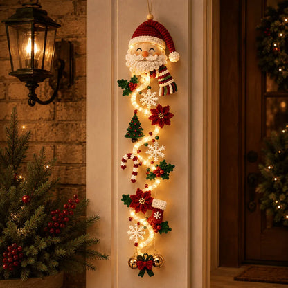 ⏳ – 🎄MerryCascade™ Glowing Christmas Door Hanger | 6 Festive Lighted Designs with Warm Glow, Dimensional Details & Space-Saving Vertical Décor ✨