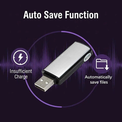 USB Flash Drive Voice Recorder 2-in-1 – Voice Activated, Smart Noise Reduction, Scheduled Recording,Auto File Save