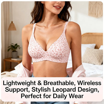 🏆🔥Super Firming Leopard Print Jelly  Bra | Women Wirefree Bras 👍No More Sagging Breasts