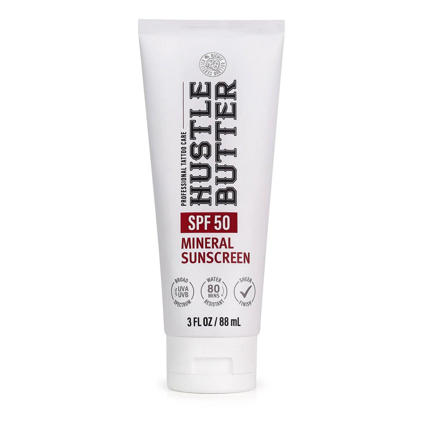 🔥LAST DAY SALE 50% OFF!!🔥 Hustle Butter Tattoo Sunscreen - Mineral Sunscreen Lotion, SPF 50, TSA-Friendly, Water Resistant, 3 oz