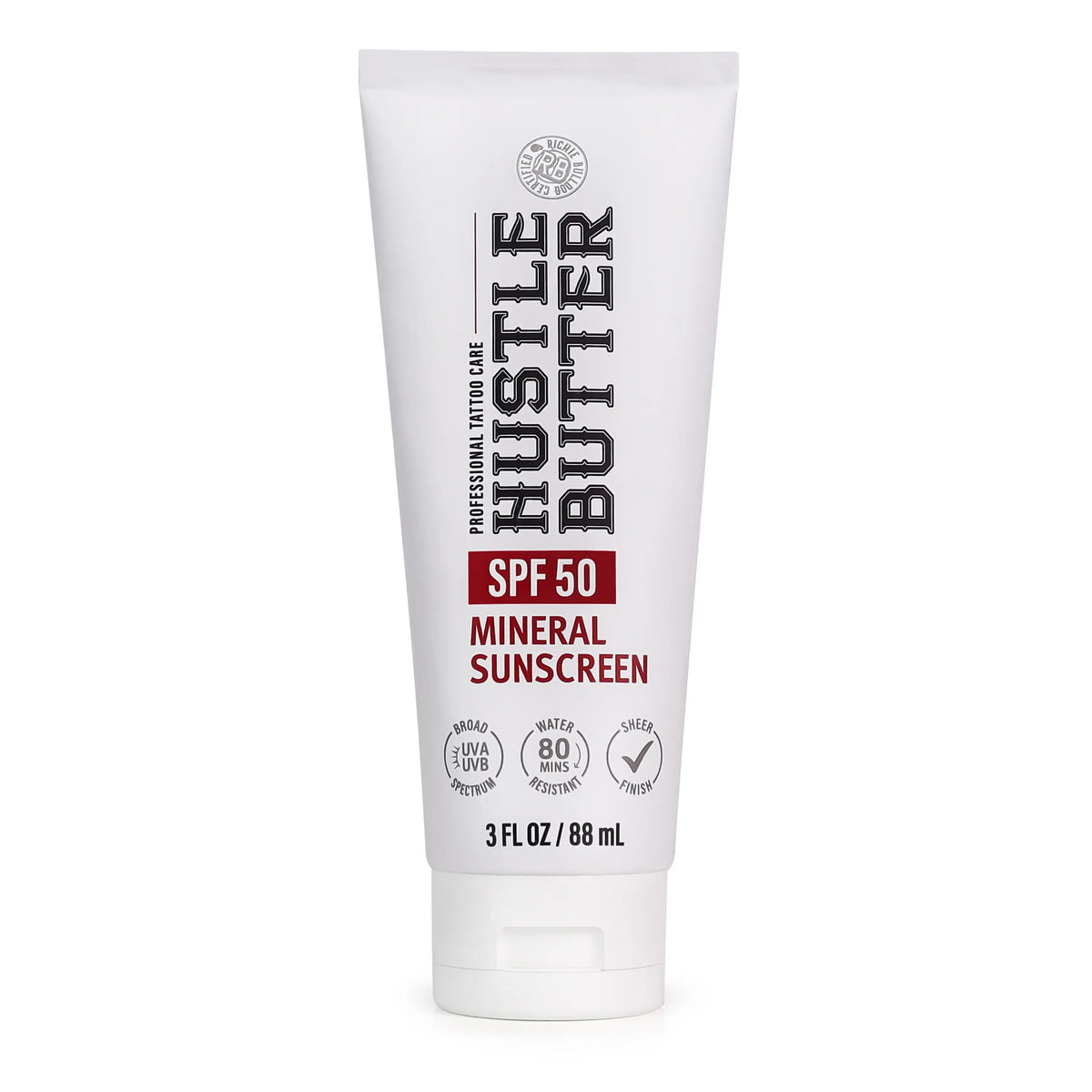 🔥LAST DAY SALE 50% OFF!!🔥 Hustle Butter Tattoo Sunscreen - Mineral Sunscreen Lotion, SPF 50, TSA-Friendly, Water Resistant, 3 oz
