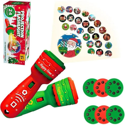 🎃👻Kids Halloween Christmas Projection Flashlight Toy – Create Magical Bedtime Stories With 24 Festive Light Slides