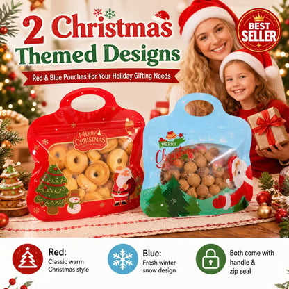 🎄Christmas Self-Sealing Treat Bags – Cute Gift Bags for Cookies & Candy