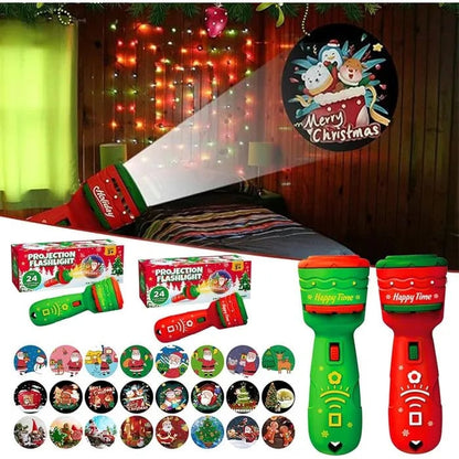 🎃👻Kids Halloween Christmas Projection Flashlight Toy – Create Magical Bedtime Stories With 24 Festive Light Slides