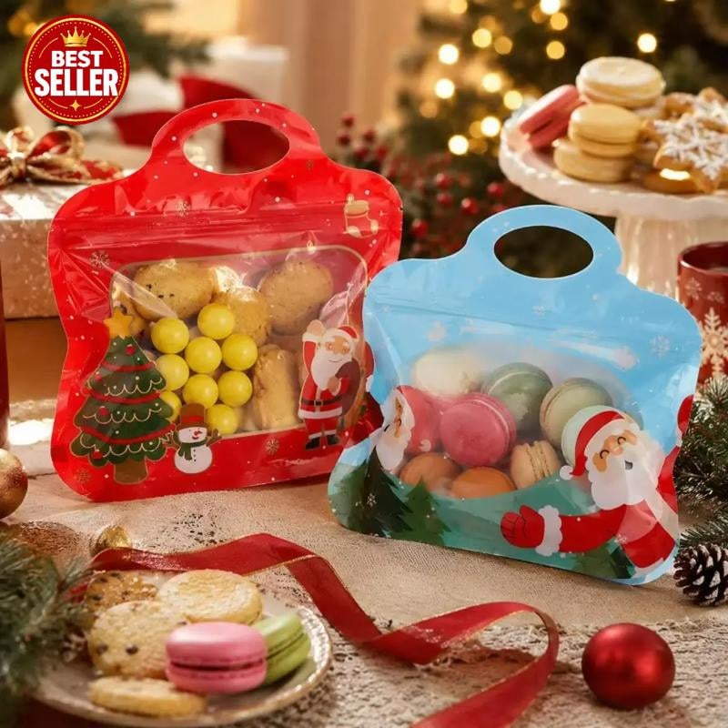 🎄Christmas Self-Sealing Treat Bags – Cute Gift Bags for Cookies & Candy