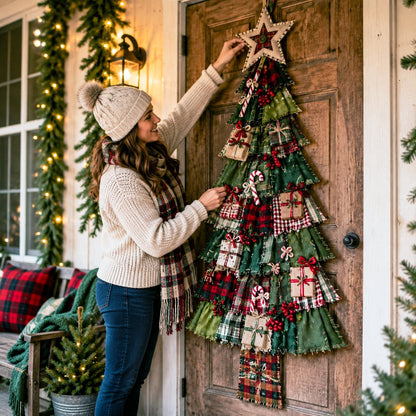 🔥😍Beginner-Friendly DIY Oversized Patchwork Christmas Tree Door Hanging Kit | Complete Kit with All Tools & Step-by-Step Guide Included 💕🎄