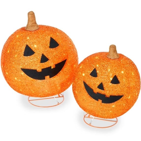 🎃 Light-Up Pop-Up Outdoor Halloween Pumpkin Set – Autumn Seasonal Decor ⭐