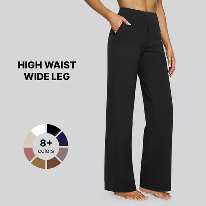 Women's High Waisted Wide Leg Yoga Dress Pants with Pockets