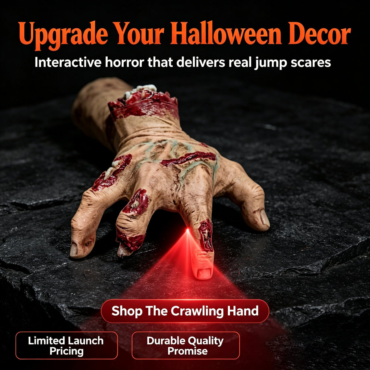 Latex Crawling Hand Decoration | Battery Operated Motion & Sound