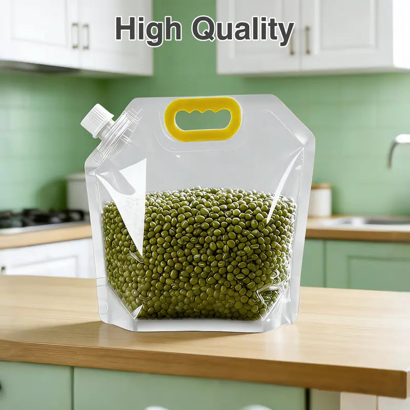 5 Counts Reusable Food Sealed Bags, leak proof design, prevent liquid spillage