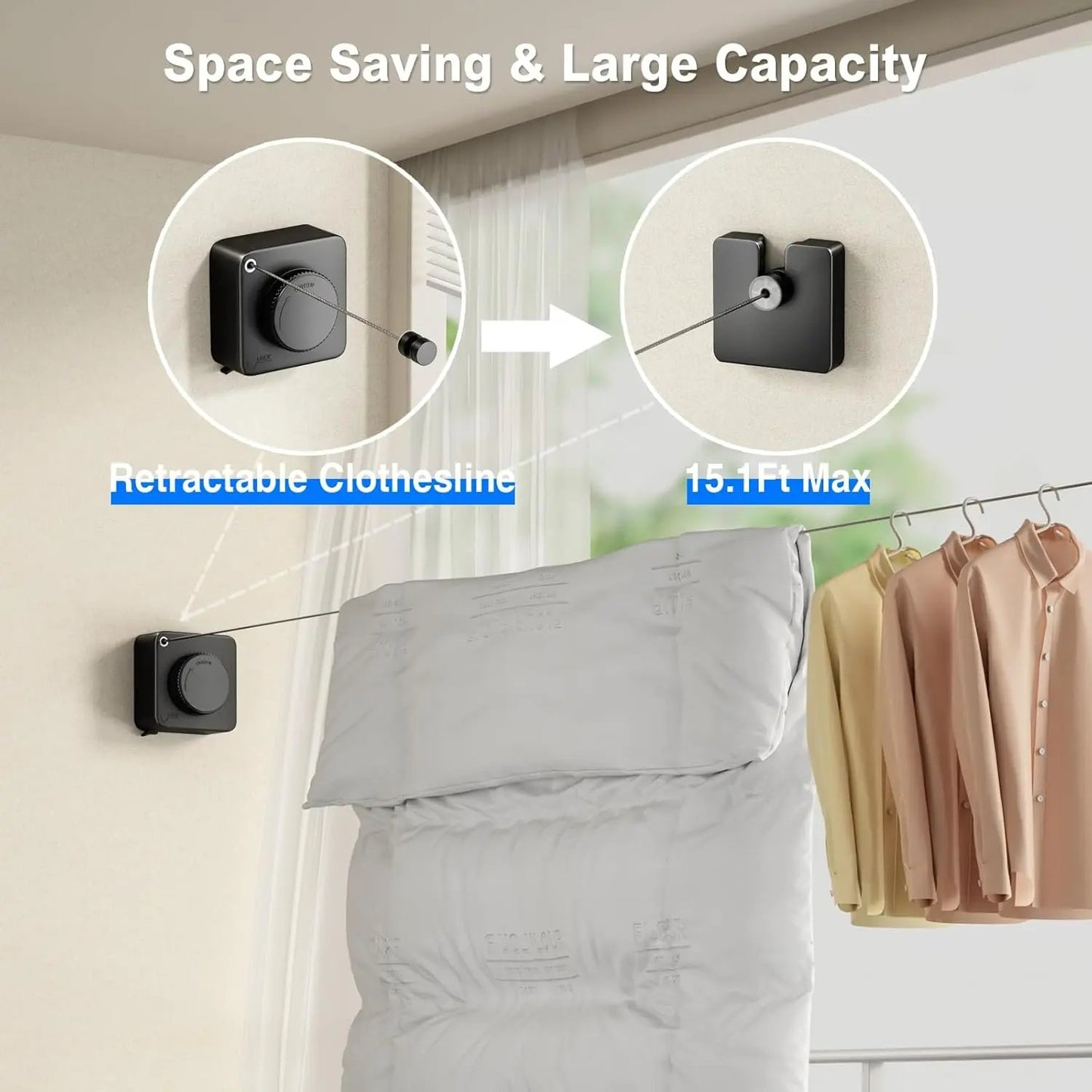 Adjustable Retractable Laundry Drying Rack