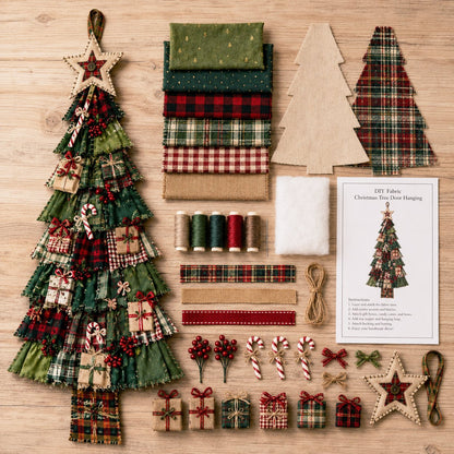 🔥😍Beginner-Friendly DIY Oversized Patchwork Christmas Tree Door Hanging Kit | Complete Kit with All Tools & Step-by-Step Guide Included 💕🎄