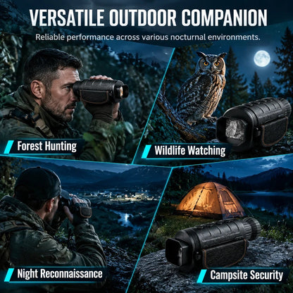 1080P HD Infrared Night Vision Monocular – 16x Digital Zoom, Handheld Camera for Hunting and Surveillance