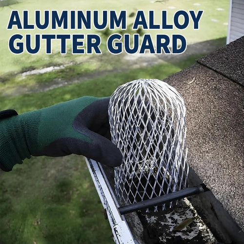 Aluminum Alloy Gutter Guard Filter 2 PCS, Roof Rain Gutter Downspout Strainer, Anti‐Clog Leaf Debris Catcher for Home Drainage System